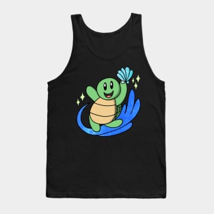 Cute Turtle's Seashell Tank Top